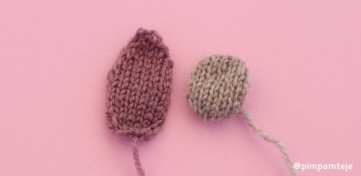 Flor tejida a dos agujas patrón gratis