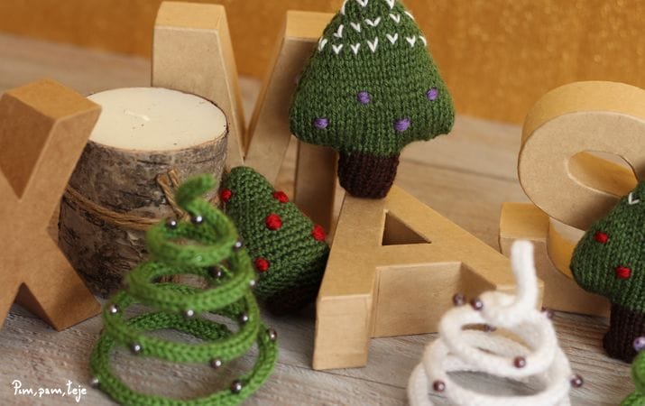 3 formas distintas de tejer un árbol de navidad