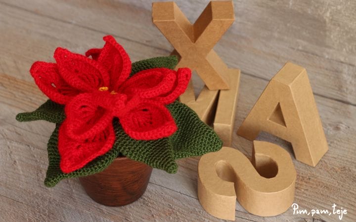 Cómo tejer una flor de pascua de ganchillo