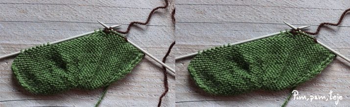 Árbol de navidad tejido a dos agujas