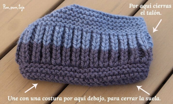 Cómo tejer pantuflas punto inglés