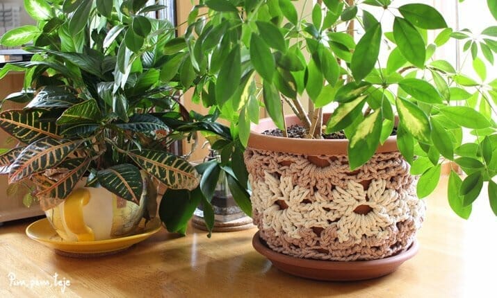 cubre macetas de ganchillo XL