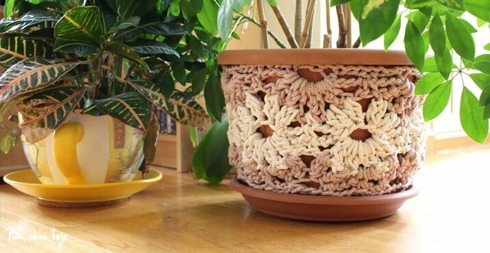 cubre macetas de ganchillo XL