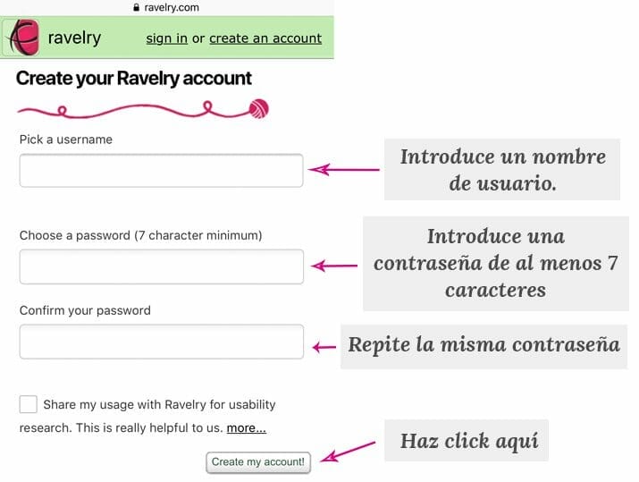 tu cuenta de Ravelry