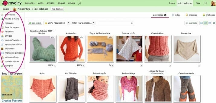 Cuadernos de Ravelry