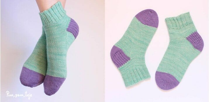 Calcetines Pimpam. Patrón básico de calcetines tejidos a dos agujas para principiantes