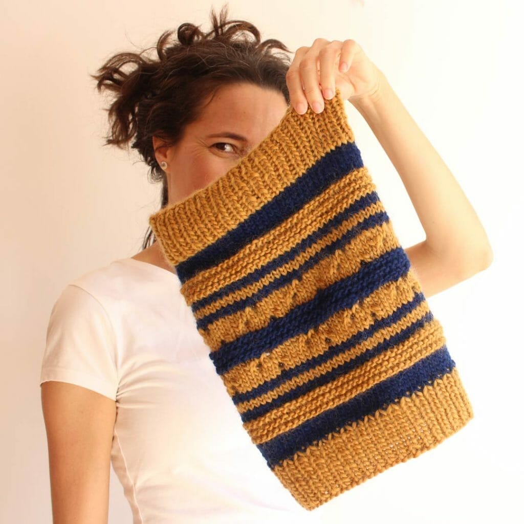 Patrón cuello Octubre. curso online Aprender a tejer a dos agujas