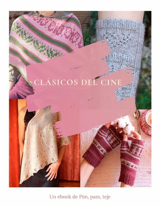 Clásicos del cine - cuatro patrones para tejer puntos deslizados y mosaico.