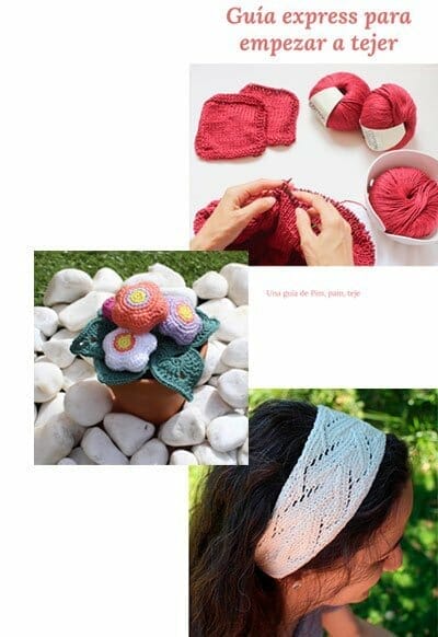 Guía express para empezar a tejer, patrón bandana y patrón planta