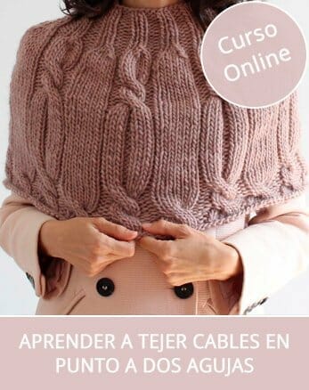 Aprender a tejer cables en punto a dos agujas