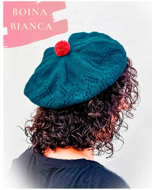 Patrón para tejer una boina en punto a dos agujas. Boina Bianca