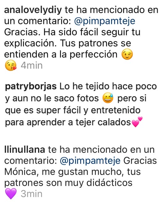 Opinión patrones para tejer Pim, pam, teje