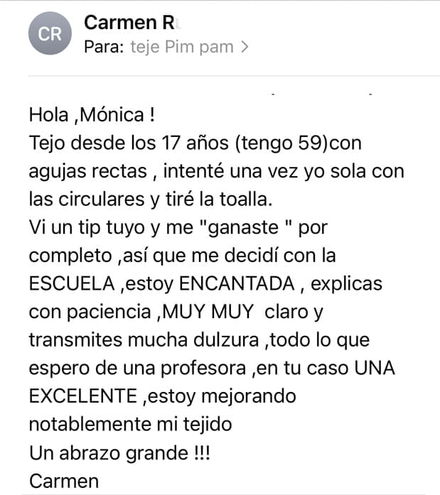 Curso online para aprender a tejer a dos agujas. Testimonios y opiniones