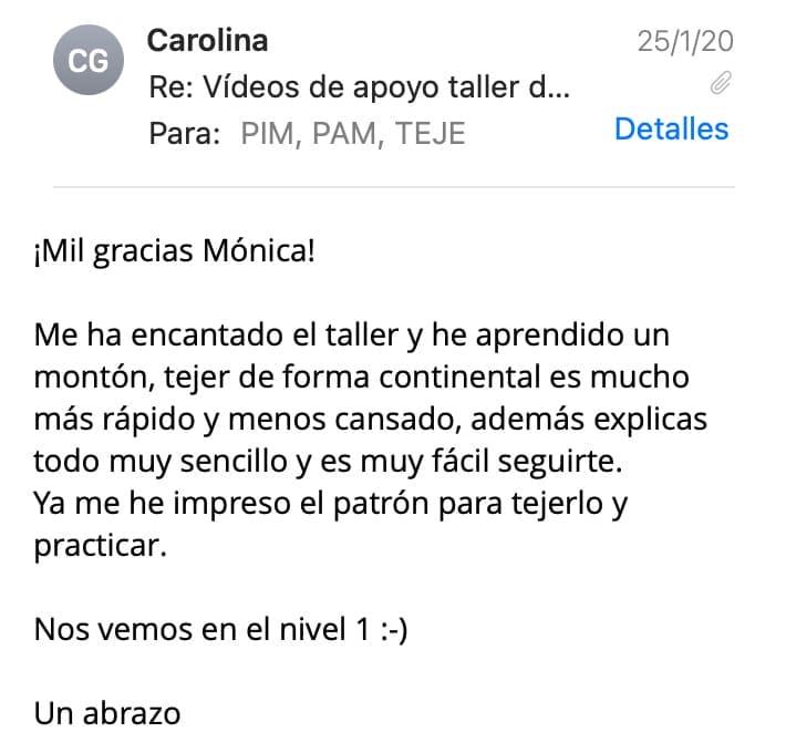 Curso online para aprender a tejer a dos agujas. Testimonios y opiniones