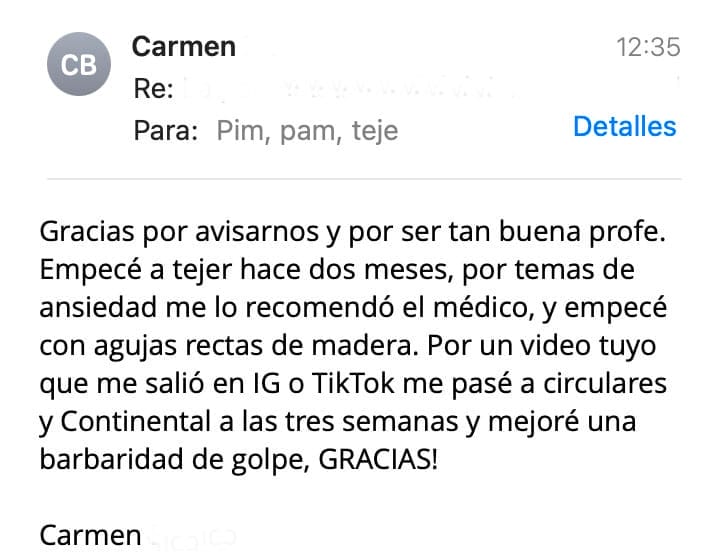 Curso online para aprender a tejer a dos agujas. Testimonios y opiniones